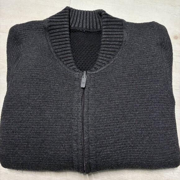 Lululemon Reversible Double-Knit Zip-Up Sweater Black/Graphite Grey Size 10 - Picture 6 of 6